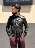 Veste en cuir nappa naturel extra doux « Diavolo »