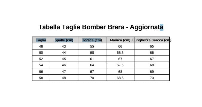 Bomber « Brera » en Nappa