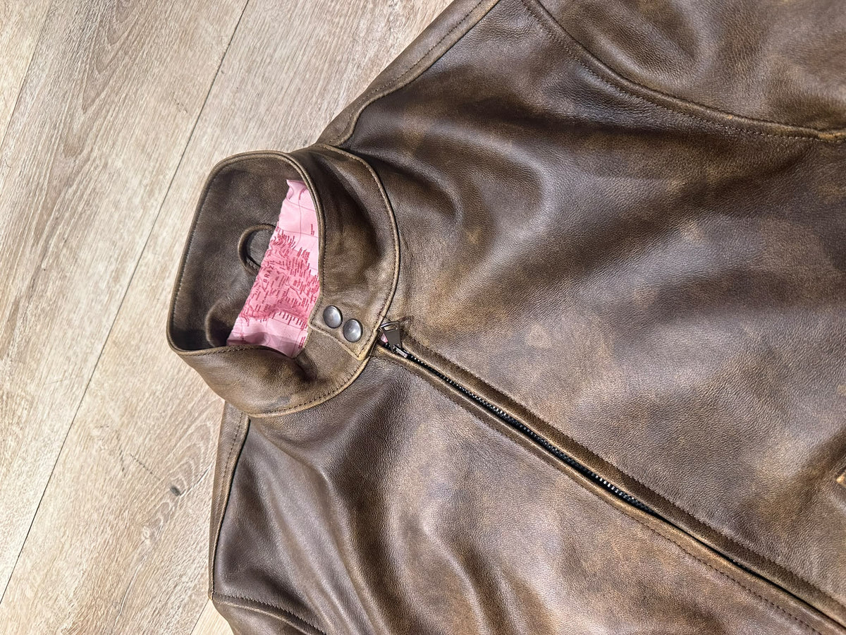 Giacca Aviatore Vintage in Pelle Nappa Luxury "Brera 2"